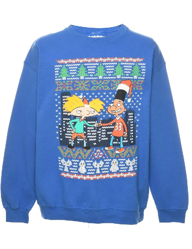 Classic Style Nickelodeon Christmas Sweatshirt - L