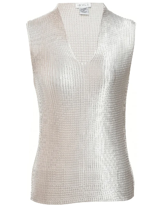 High-quality Fabrics Nicola Smocked Evening Top - M