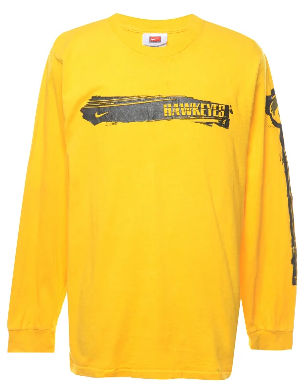 Comfortable And Cold-proof Nike Hawkeyes Printed Long-Sleeve T-shirt - S