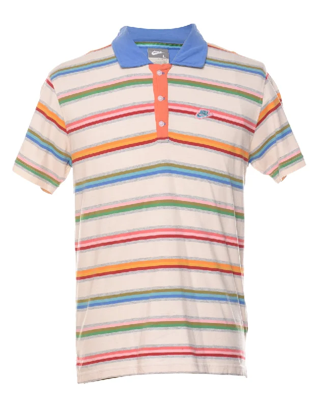 Editorial Design Nike Striped Multi-Colour Polo Shirt - L