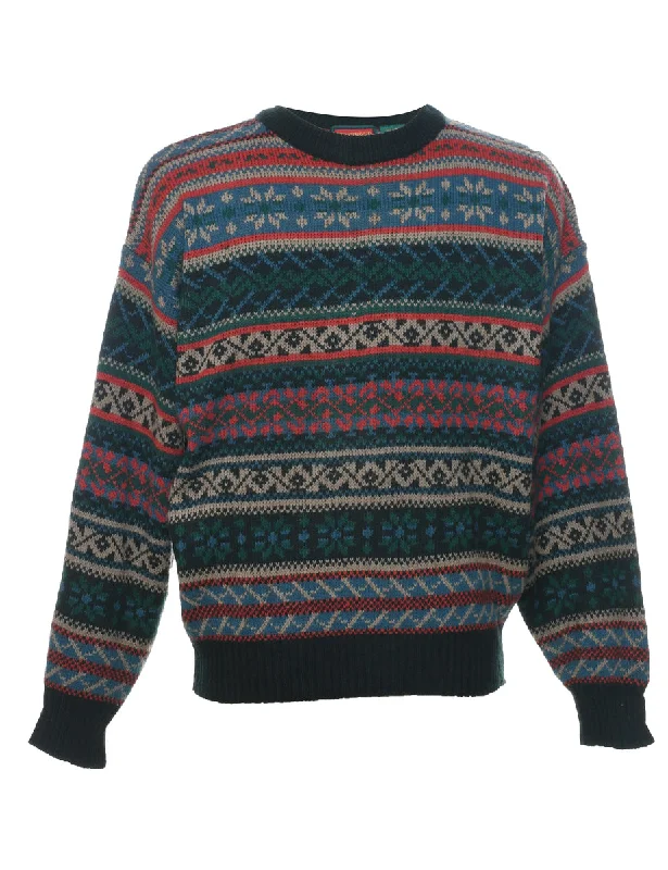 Warm Chic Outfits Nordic Multi-colour Jumper - L