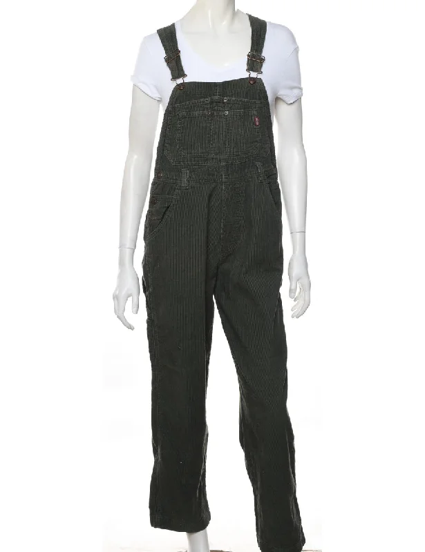 Chic Lounge Olive Green Corduroy Dungarees - W32 L29