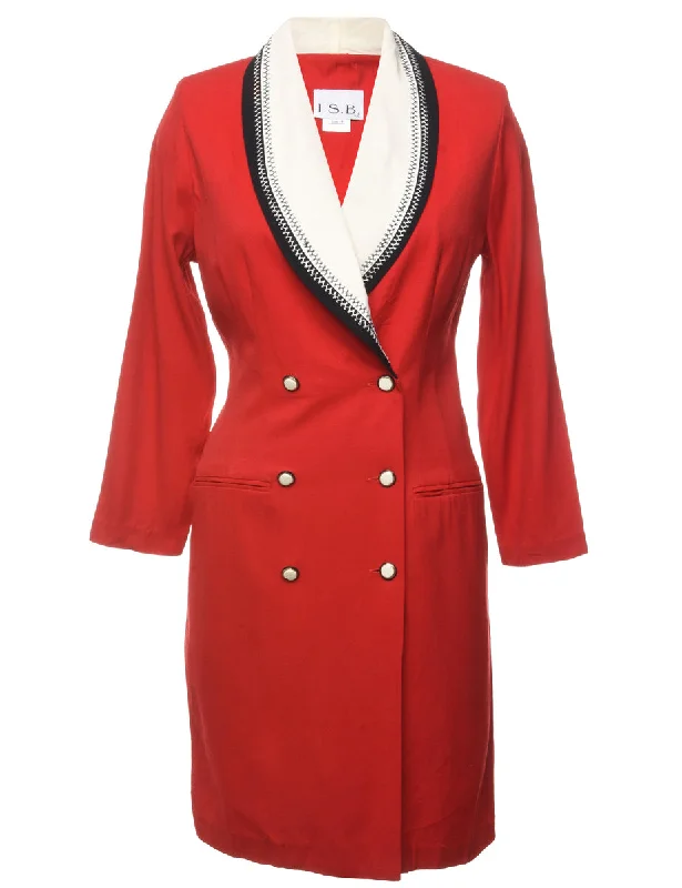 Red Coat Dress - L