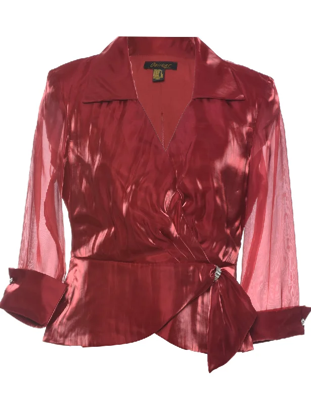 Red Evening Top - M