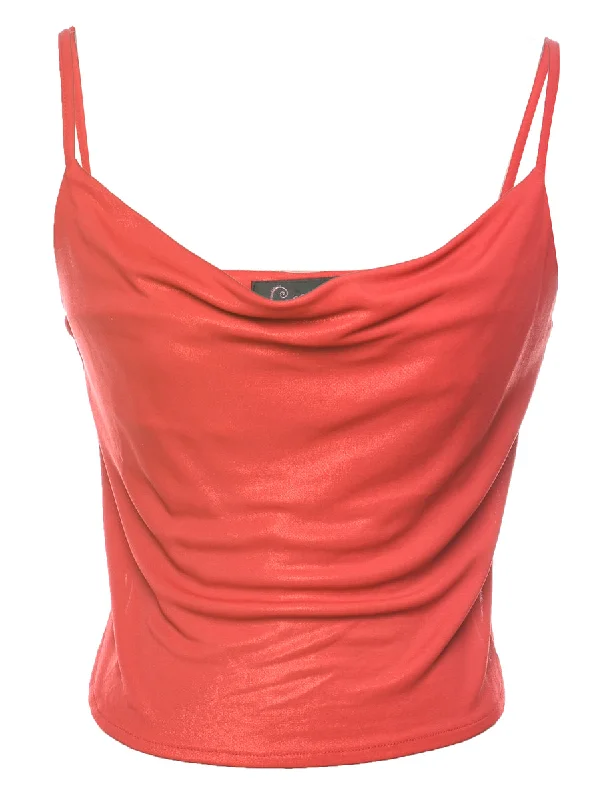 Red Strappy Evening Top - S