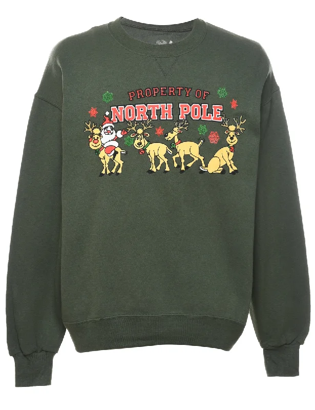 Reindeer Christmas Sweatshirt - L