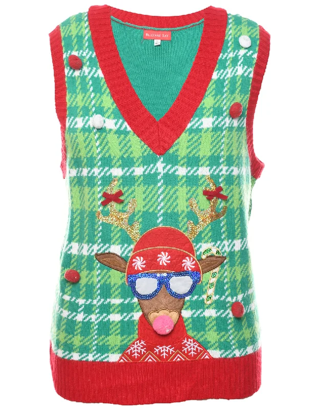 Reindeer Christmas Vest - L