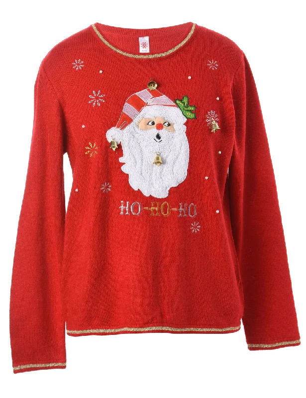 Reworked Christmas Jumper With Bells - XL