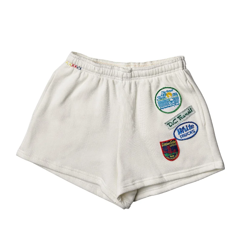 Urban Sense RILEY VINTAGE ALL PATCHED UP SHORTS ships in 2 weeks