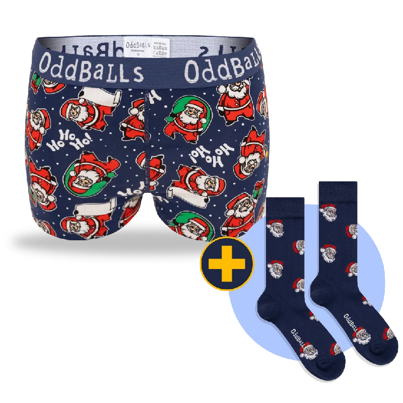 Santa Claus Bundle - Ladies Boxer Shorts + Socks Bundle