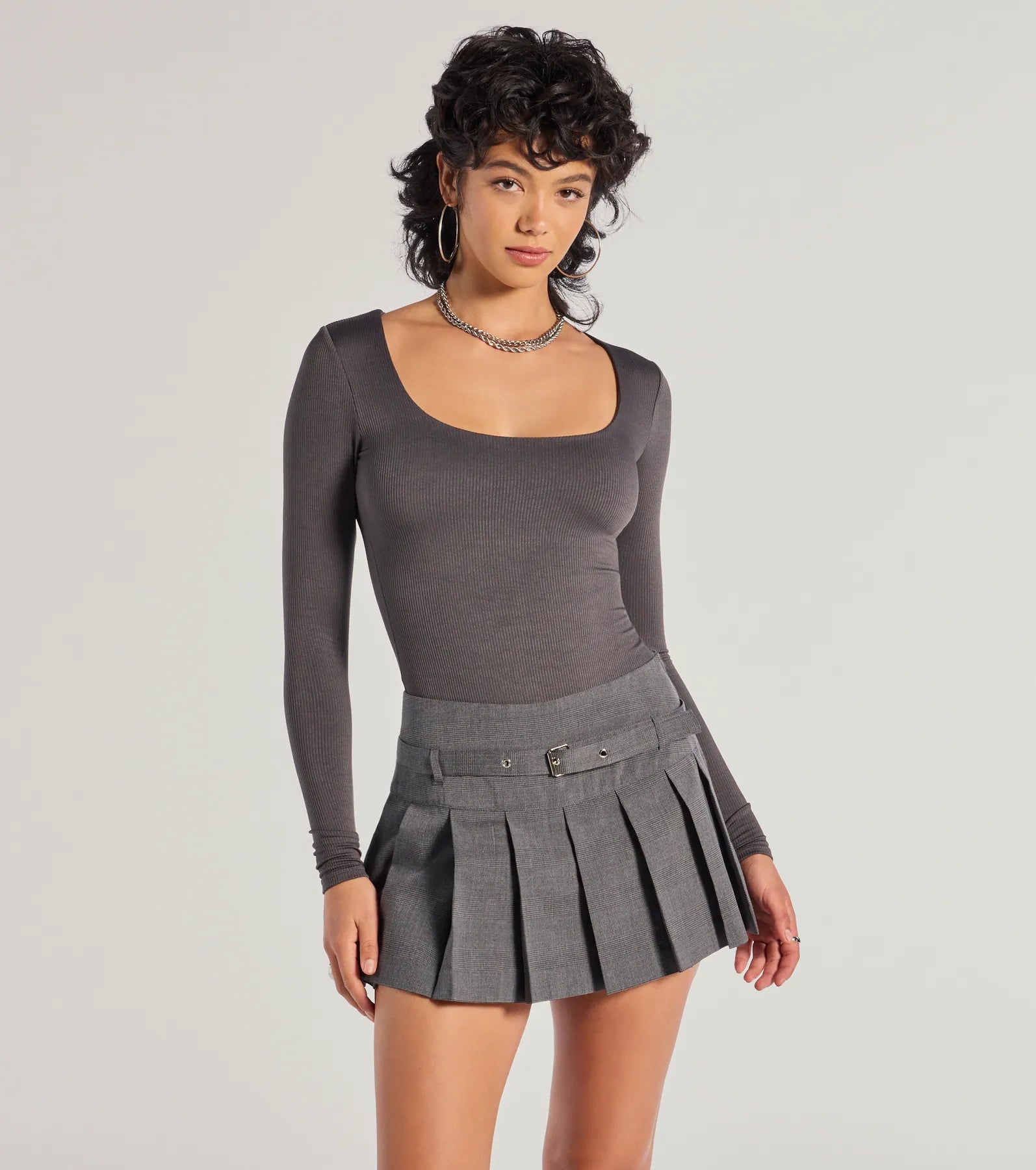 Sleek Appeal Ribbed Knit Long Sleeve Bodysuit