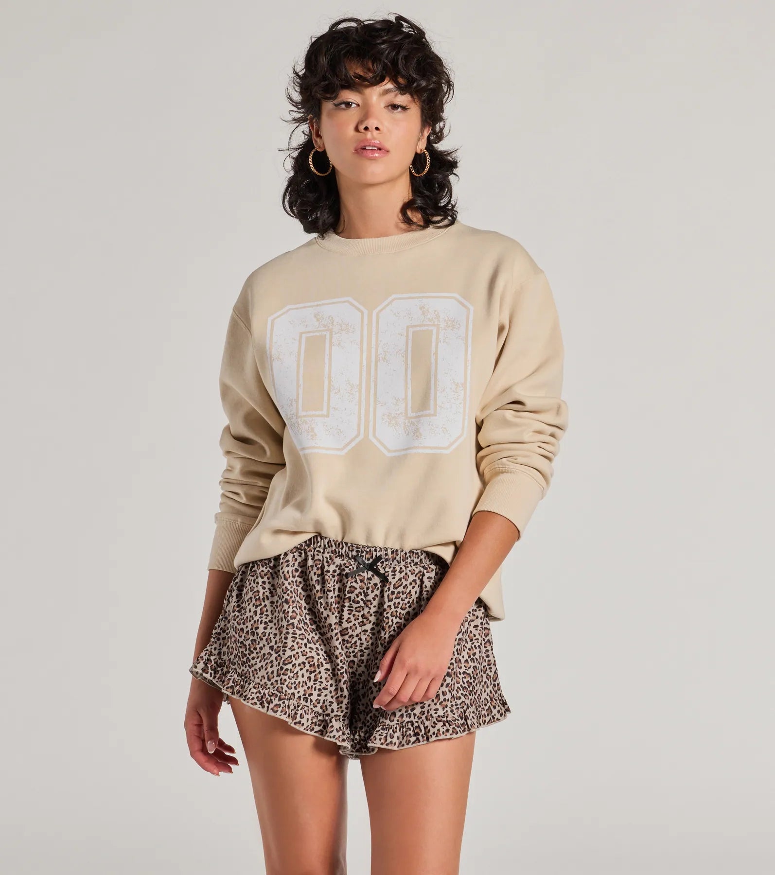 Sporty Era Oversized Fleece Screen Sweatshirt